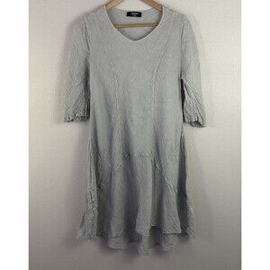 Risona By Tomo Womens Size 1 Gray Gauze Linen Lagenlook Seamed Elbow Sleeve